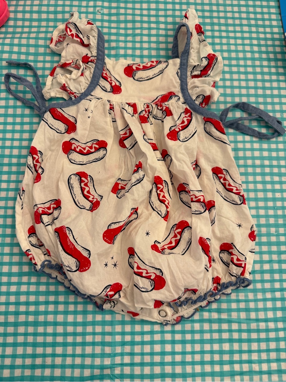 Pink Chicken hotdog bubble, 6-12mo